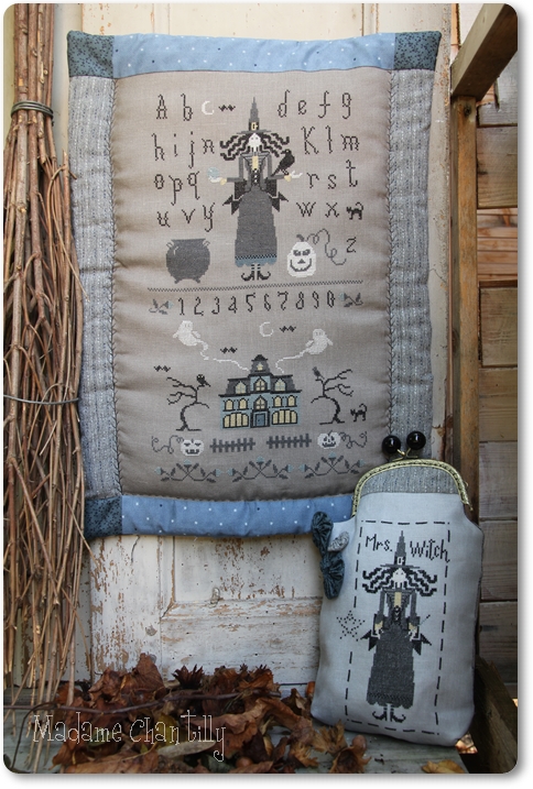 картинка Madame Chantilly - Mrs Witch Sampler / Семплер Госпожа ведьма, схема для вышивки крестом 
