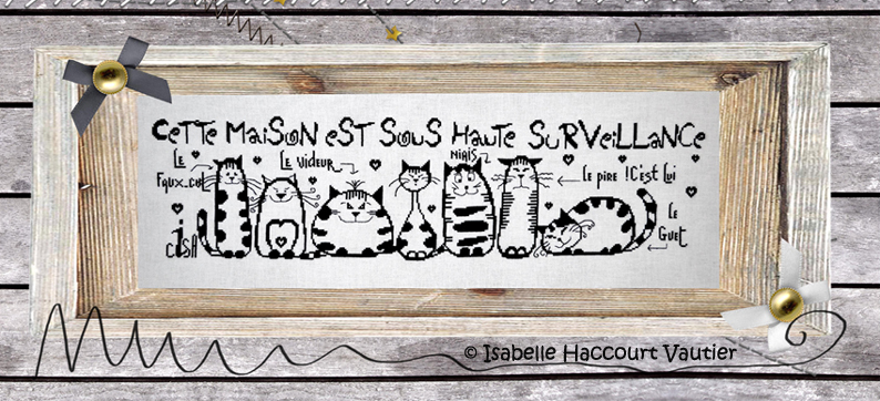картинка Isabelle Vautier - BDN05 Sous Haute Surveillance ! / Под высоким наблюдением, Схема для вышивки крестом 