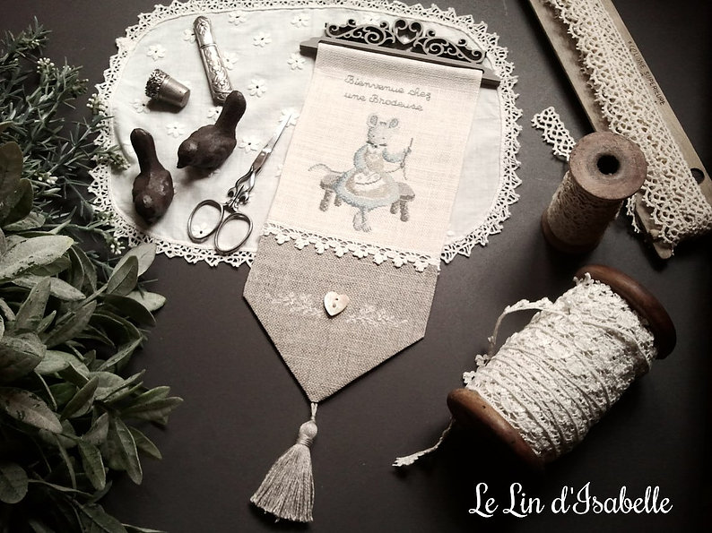 Le lin d'Isabelle - Bienvenue chez une brodeuse / Добро пожаловать к вышивальщице, схема для вышивания крестом