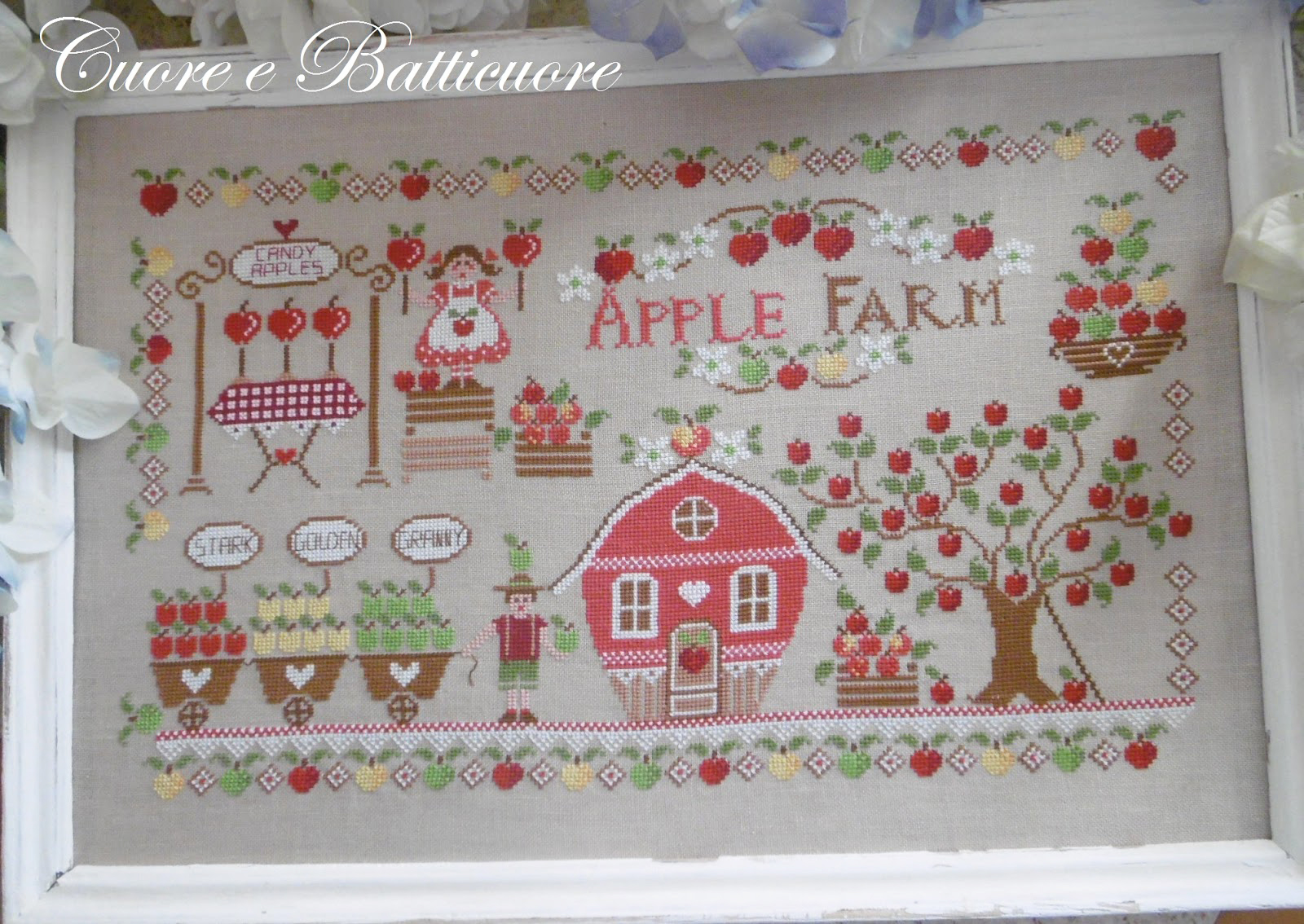 Cuore e batticuore - Apple Farm / Яблочная ферма, схема для вышивания крестом